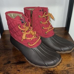 Sperry Top-Sider Quilted Duck Boots Cranberry